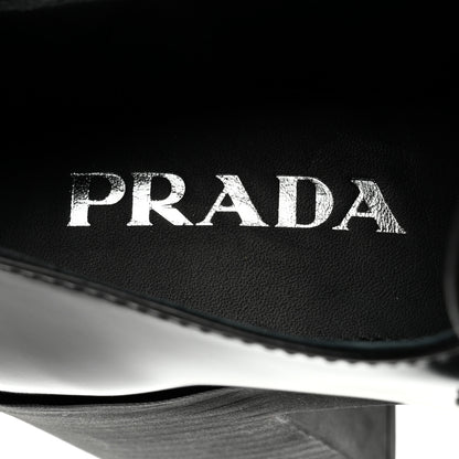 Prada Spazzolato Metal Triangle Logo 85mm Loafers 38 Black 8 of 9