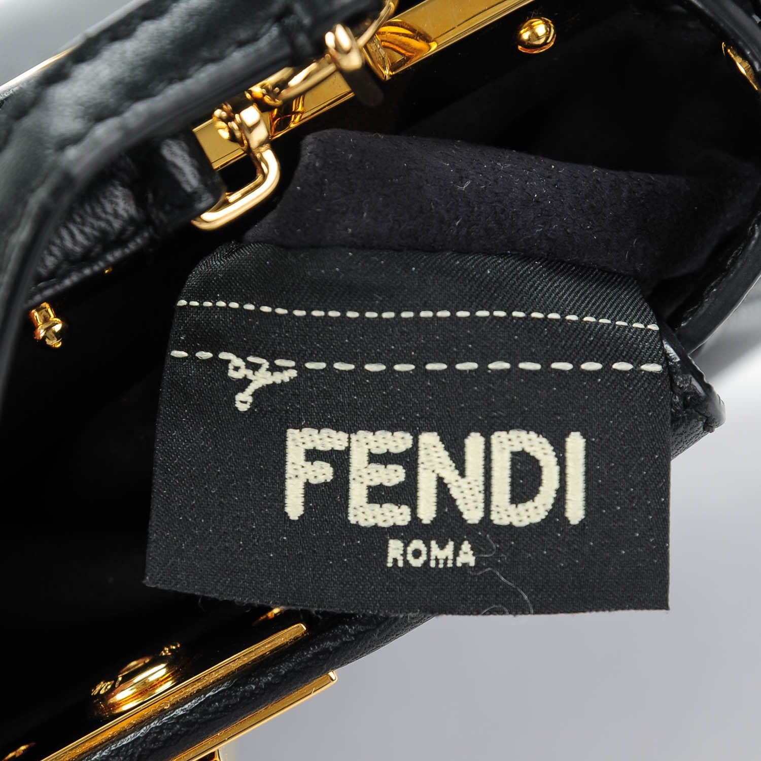 Fendi Nappa Micro Peekaboo Iconic Satchel Black 5 of 8