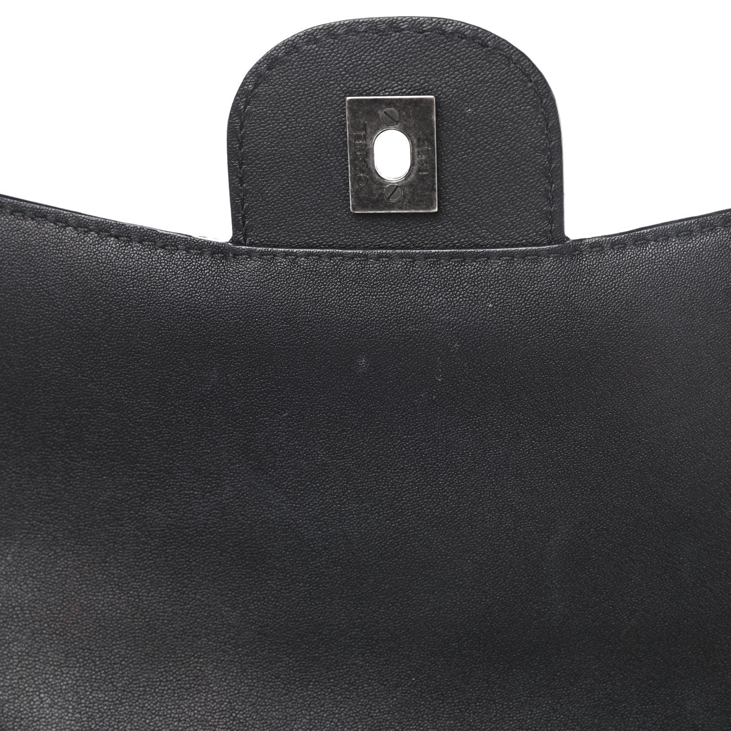 Chanel Lambskin Quilted Large Natural CC Flap Black 14 of 16