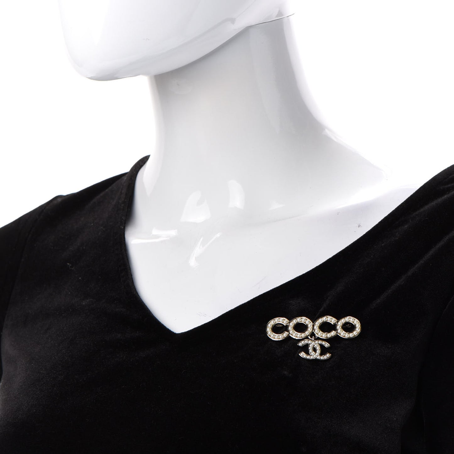 Pearl Coco Brooch Gold