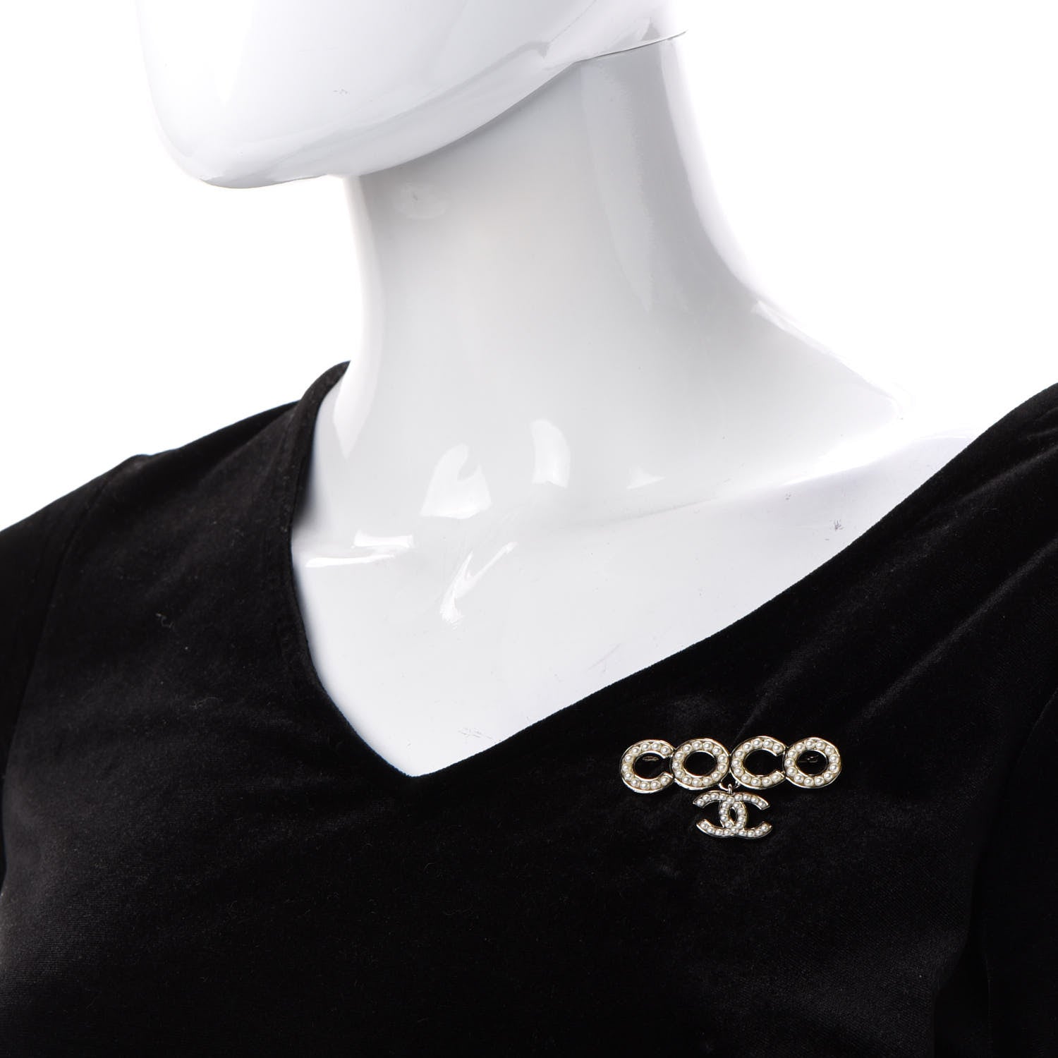 Chanel Pearl Coco Brooch Gold 2 of 5