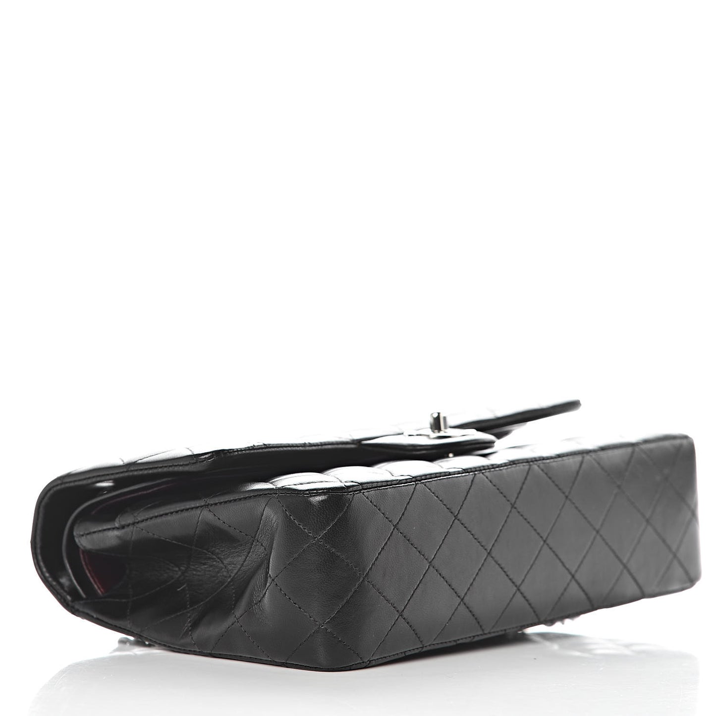 Lambskin Quilted Medium Double Flap Black