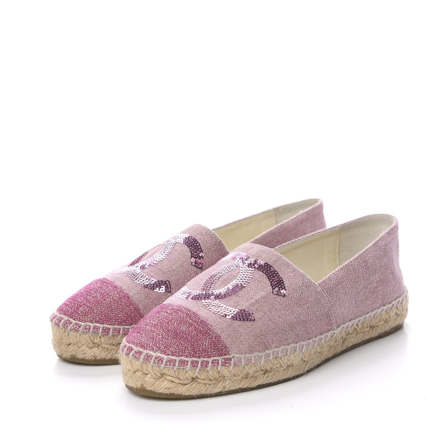 Toile Sequin CC Espadrilles 36 Pink Dark Pink