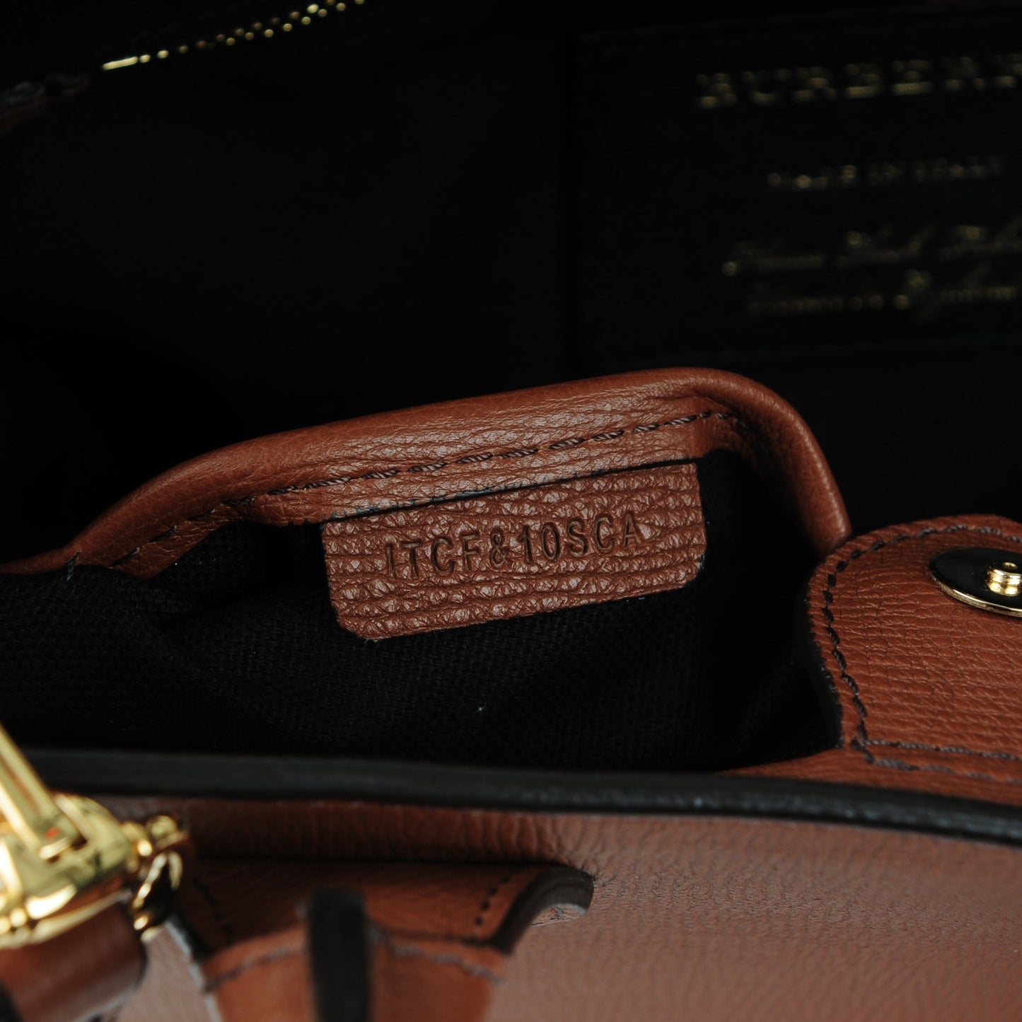 Grainy Calfskin House Check Small Banner Tote Tan