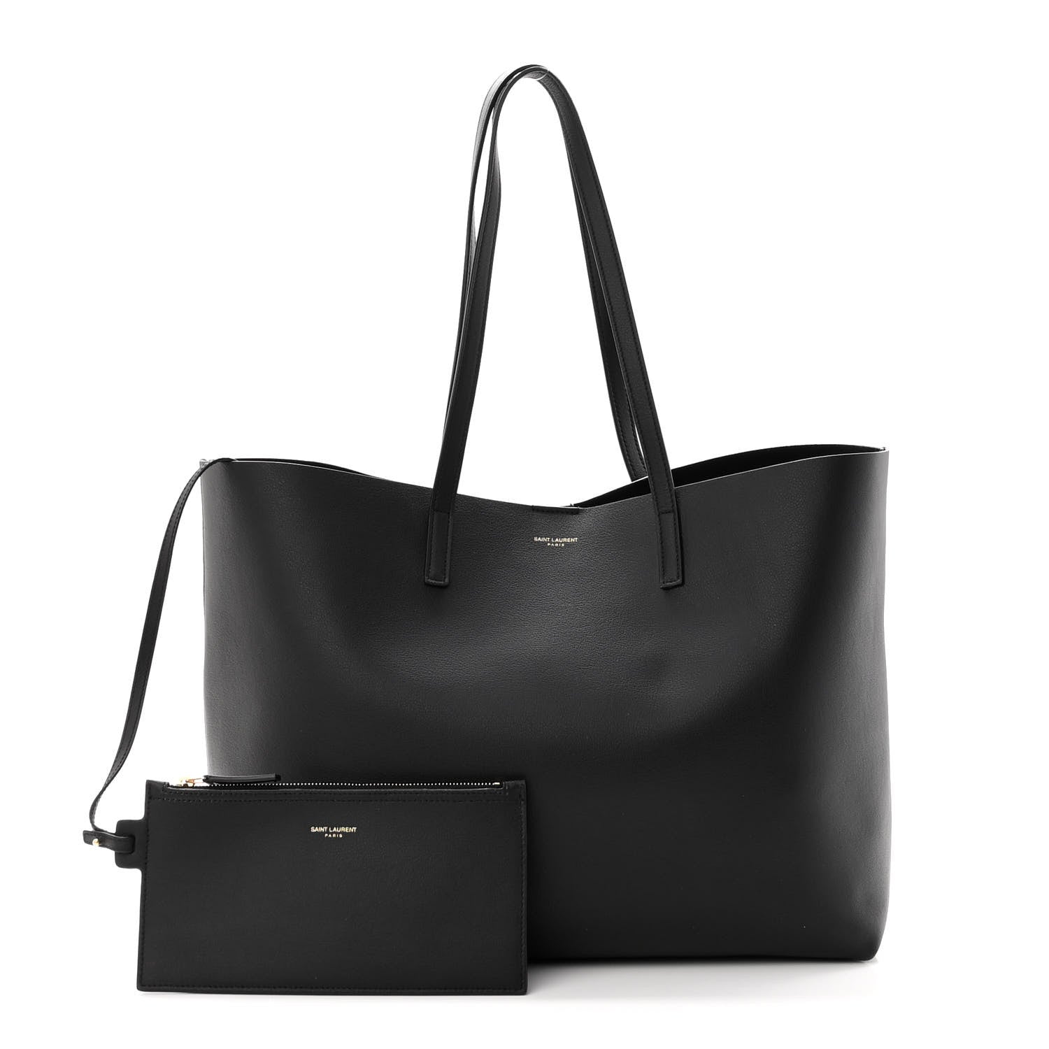Saint Laurent Calfskin Large Shopping Tote Black 2 of 9