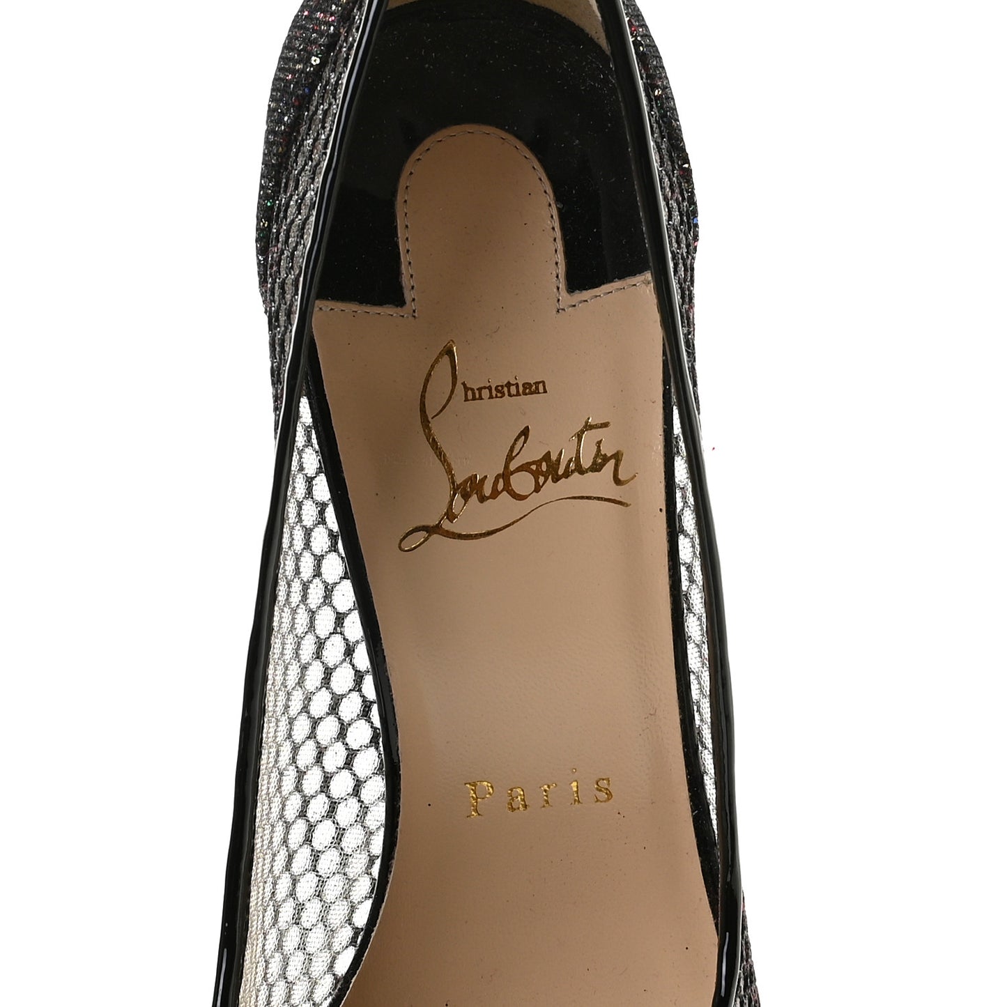 Fishnet Glitter Follies Lace 100 Pumps 37.5 Black