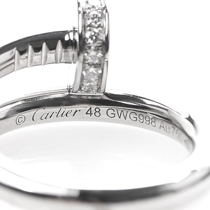 Cartier 18K White Gold Diamond Juste Un Clou Ring 48 4.5 4 of 6