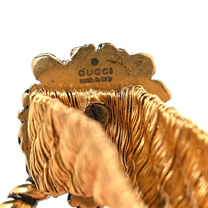 Gucci Metal GG Lion Head Bracelet Aged Gold 4 of 4