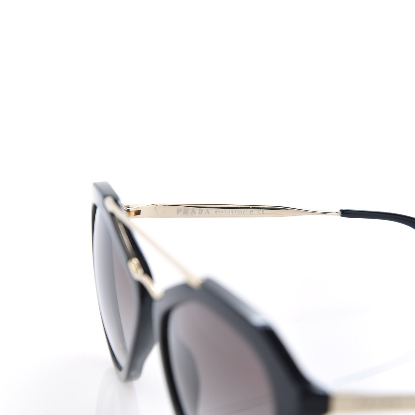 Acetate Metal Cinema Sunglasses SPR 12Q Black