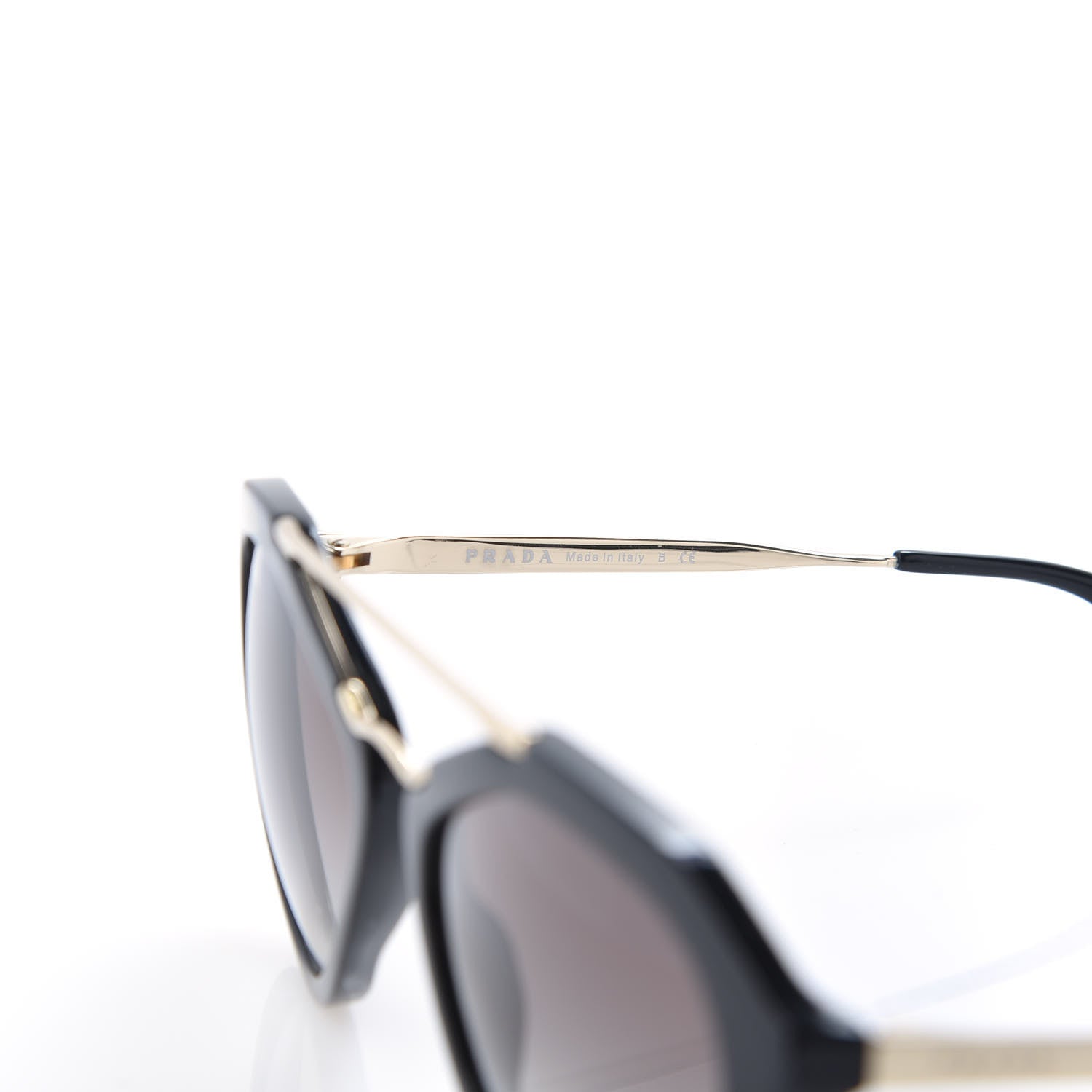 Prada Acetate Metal Cinema Sunglasses SPR 12Q Black 6 of 8