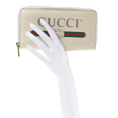 Gucci Calfskin Logo Zip Around Wallet White 2 of 9