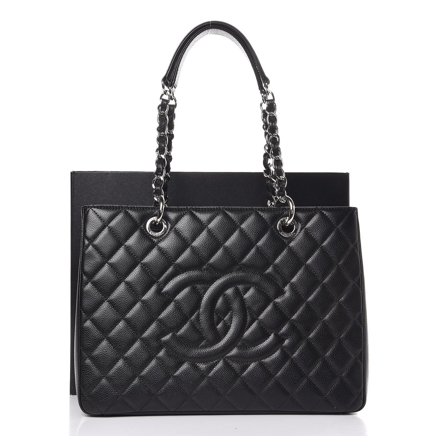 Caviar Quilted Grand Shopping Tote GST Black