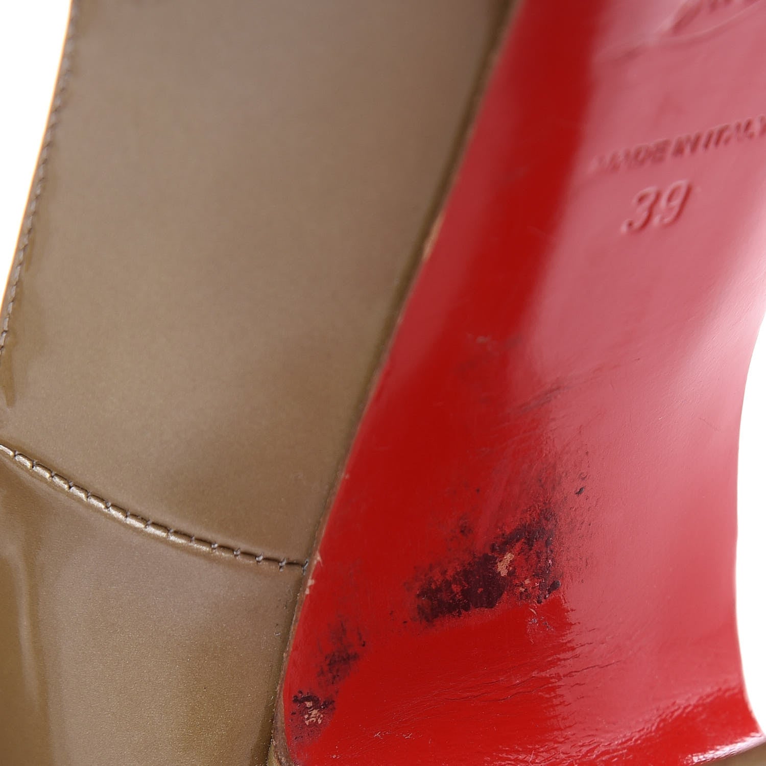 Christian Louboutin Patent Bambou 140 Pumps 39 Oyster 14 of 17