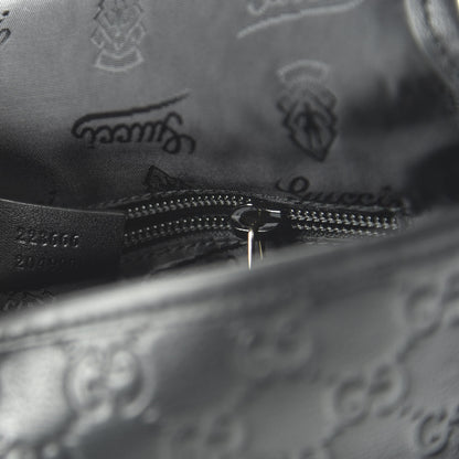 Gucci Guccissima Small Flap Messenger Bag Black 9 of 10
