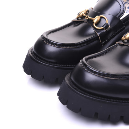 Gucci Cordovan Lux Womens Harald Horsebit 25mm Platform Loafers 39 Black 6 of 14