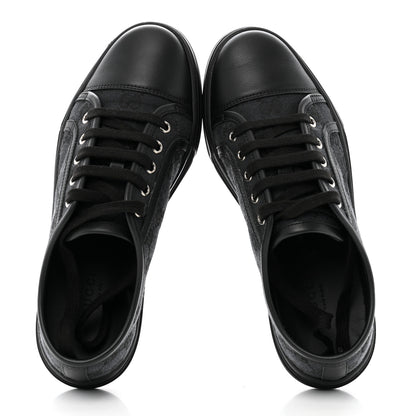 Gucci GG Monogram Calfskin Womens Low Top Sneakers 36 Piombo Black 2 of 11