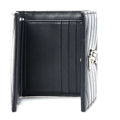 Saint Laurent Lambskin Matelasse Chevron Small Monogram Wallet Black 6 of 7