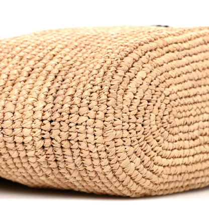 Loewe Calfskin Raffia Anagram Paulas Ibiza Pochette Bag Natural Tan 8 of 9