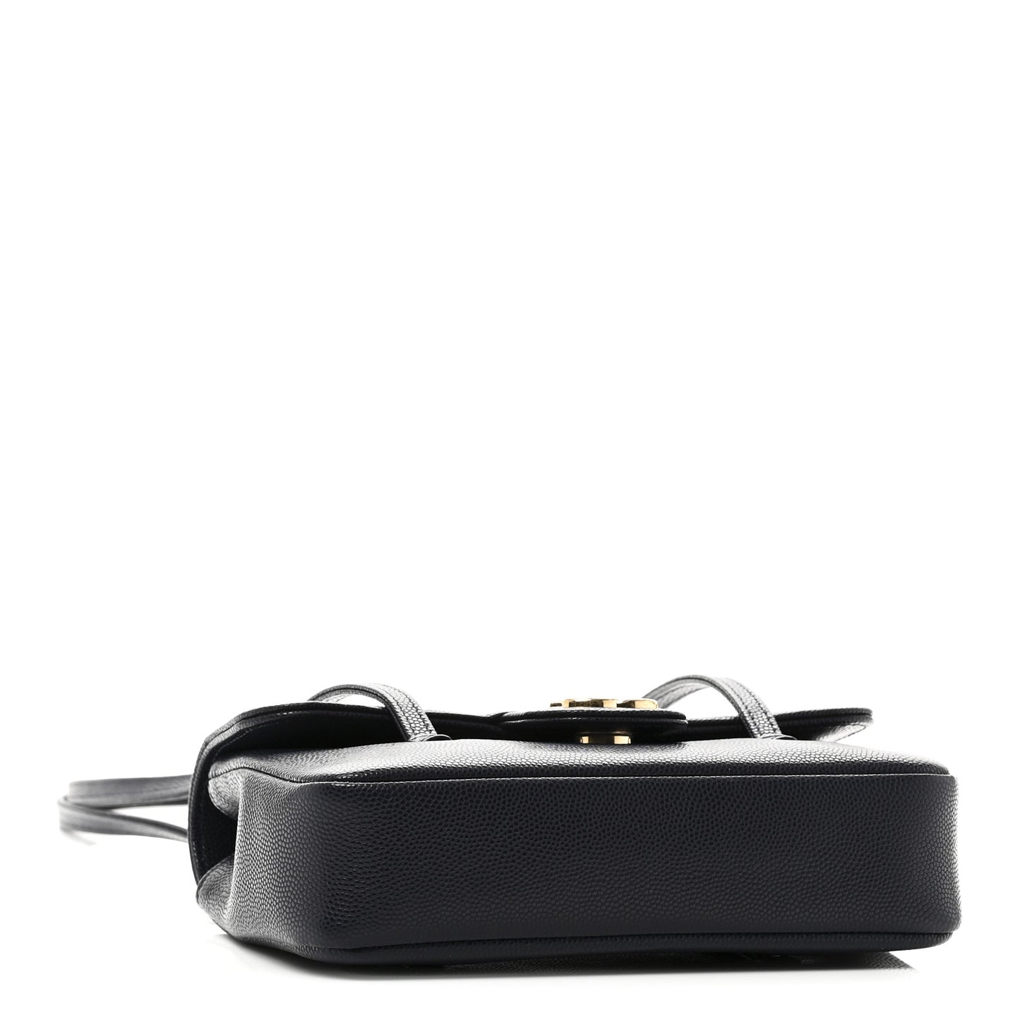 Shiny Caviar Mini Preppy Coco Shoulder Bag Dark Blue