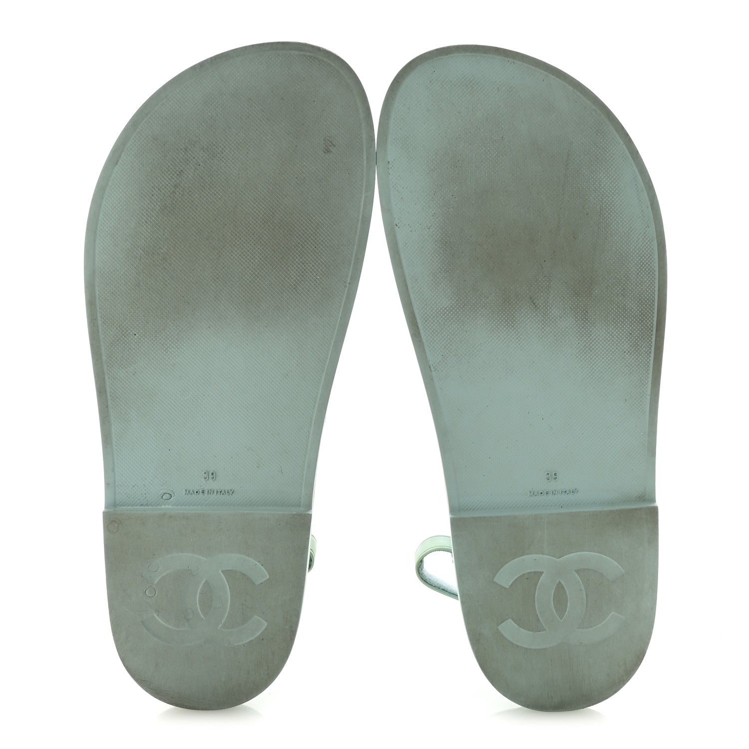 Chanel Rubber CC Dad Sandals 39 Light Blue 6 of 9