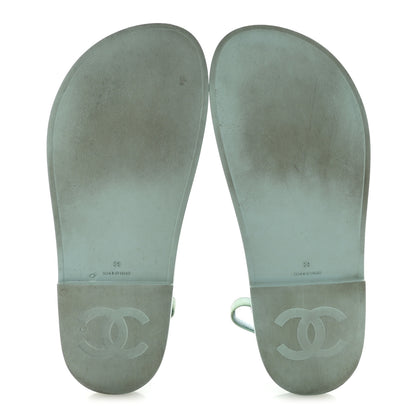 Chanel Rubber CC Dad Sandals 39 Light Blue 6 of 9