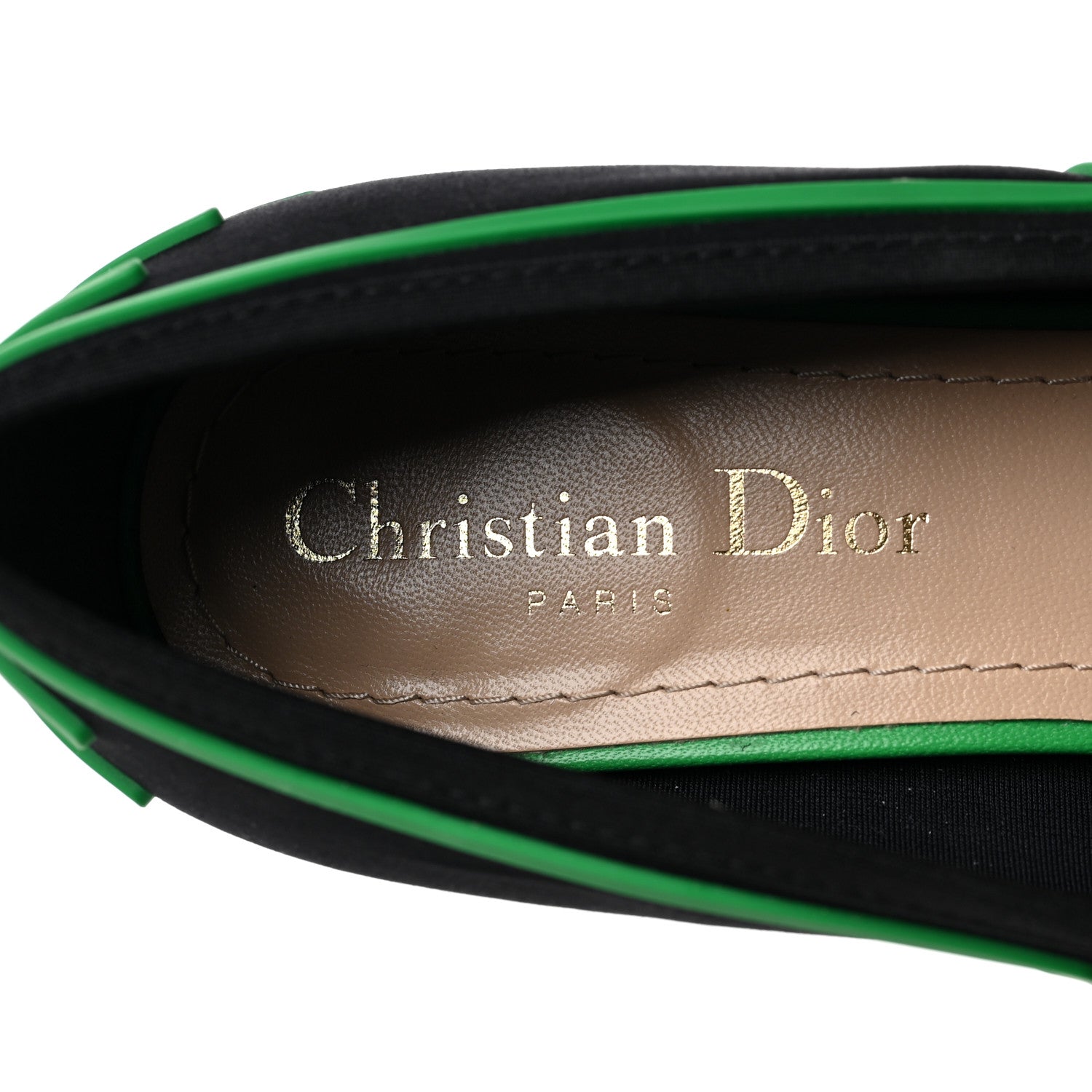 Christian Dior Neoprene Rubber Dior Roller Ballerina Flat 39.5 Black Green 7 of 12