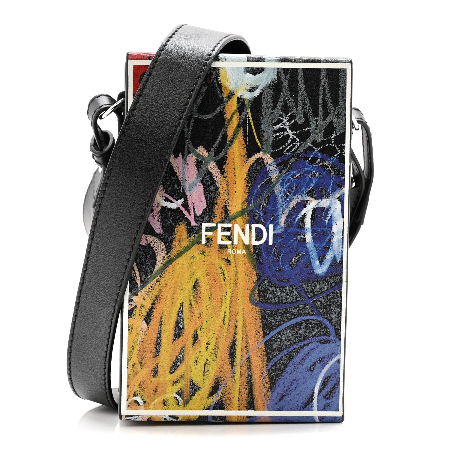 Fendi X NOEL FIELDING Calfskin Painted Vertical Box Black Multicolor 1 of 12