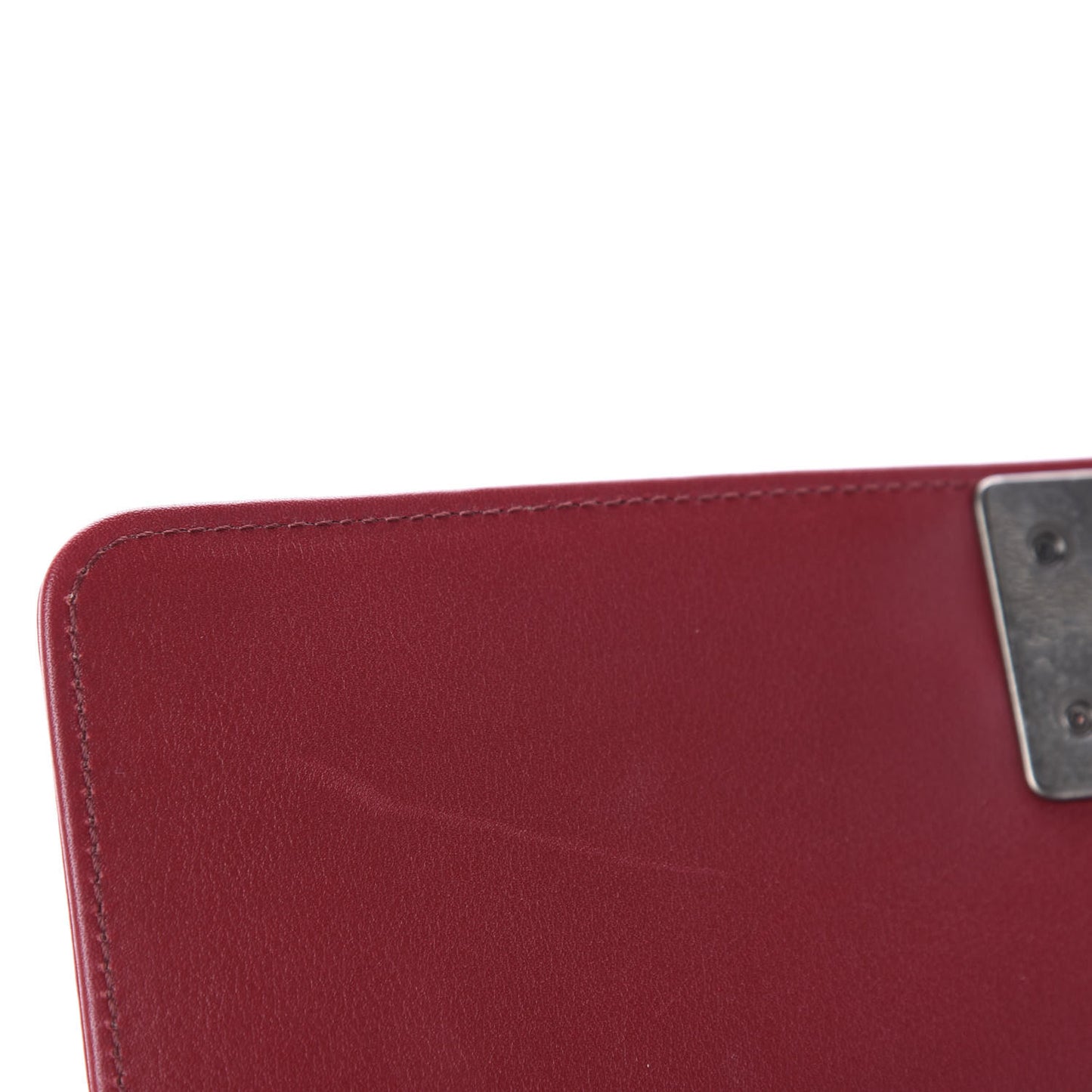 Calfskin Chevron Quilted Medium Boy Flap Red