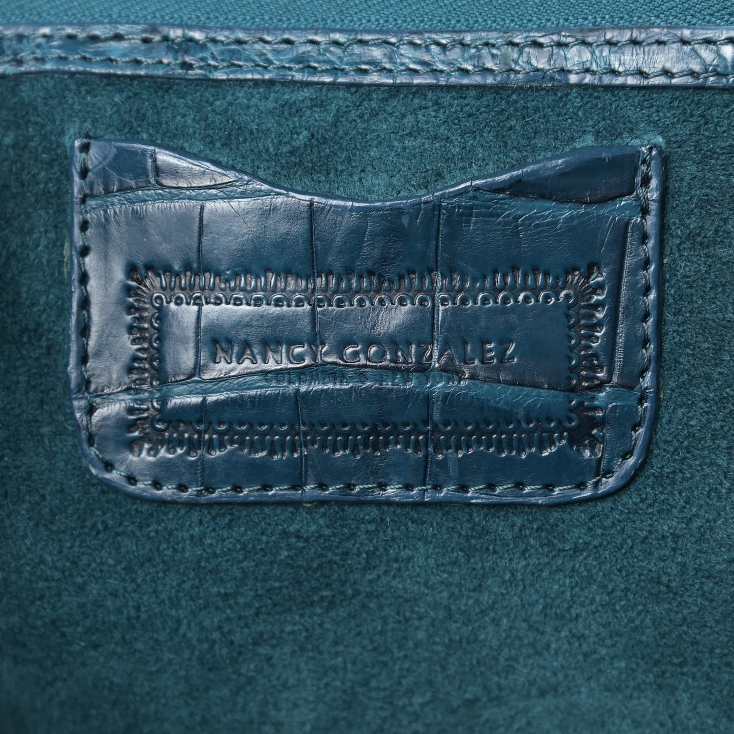 Crocodile Woven Satchel Blue