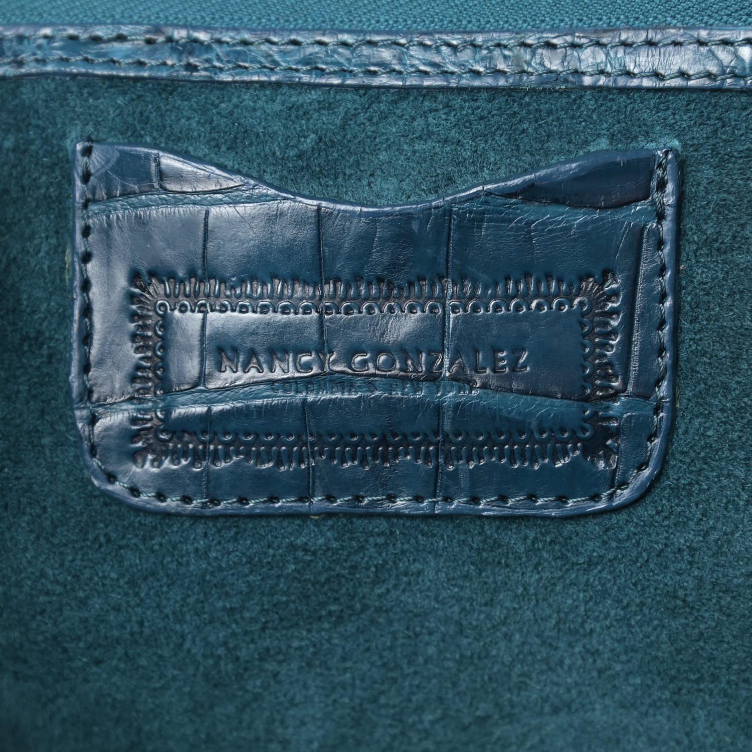 Nancy Gonzalez Crocodile Woven Satchel Blue 6 of 11