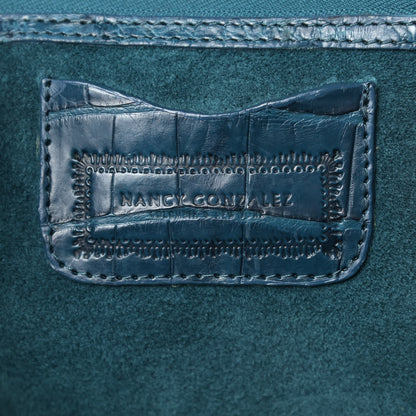 Nancy Gonzalez Crocodile Woven Satchel Blue 6 of 11