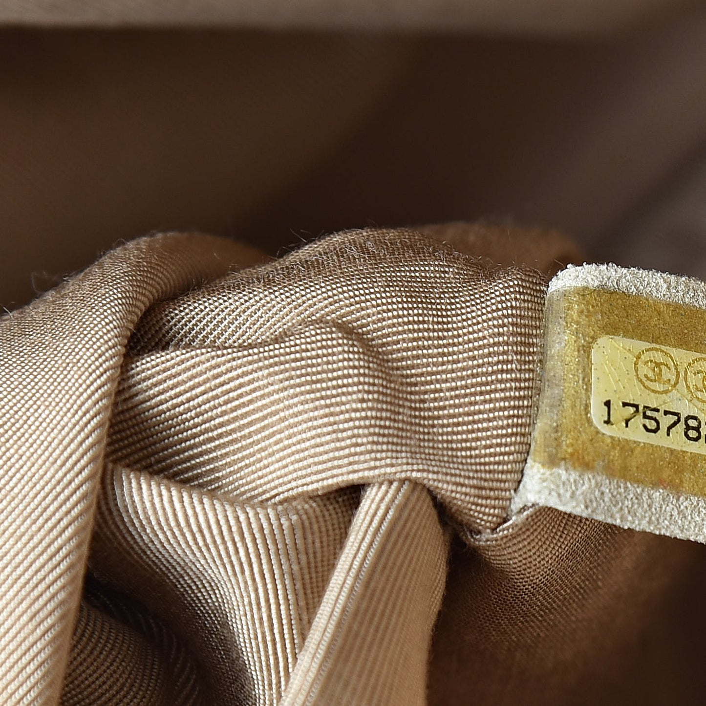 Suede Quilted Large Trianon Messenger Flap Beige