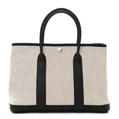 Hermes Twill H Negonda Garden Party 30 TPM Tote Ecru Black Cassis 1 of 9