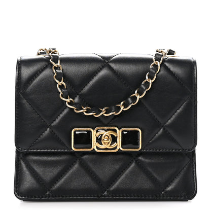 Chanel Calfskin Resin Quilted Mini Flap Black 1 of 12
