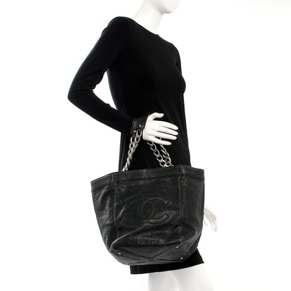 Chanel Distressed Caviar Outdoor Ligne Tote Black 2 of 7