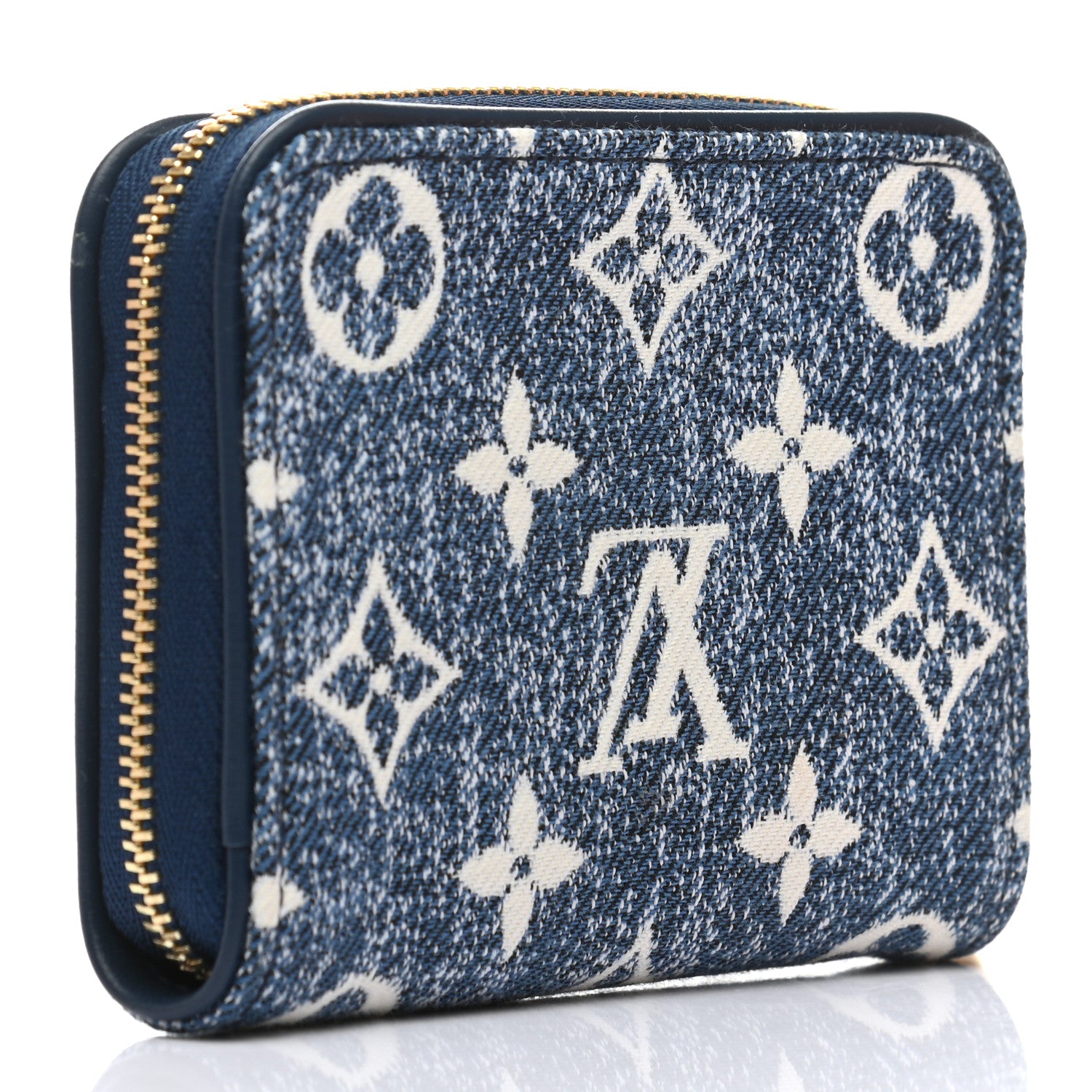 Louis Vuitton Denim Monogram Jacquard Zippy Coin Purse Bleu 2 of 6
