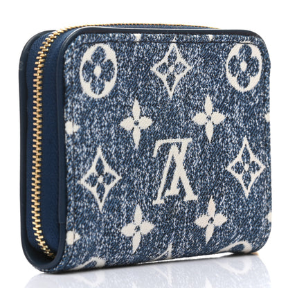 Louis Vuitton Denim Monogram Jacquard Zippy Coin Purse Bleu 2 of 6