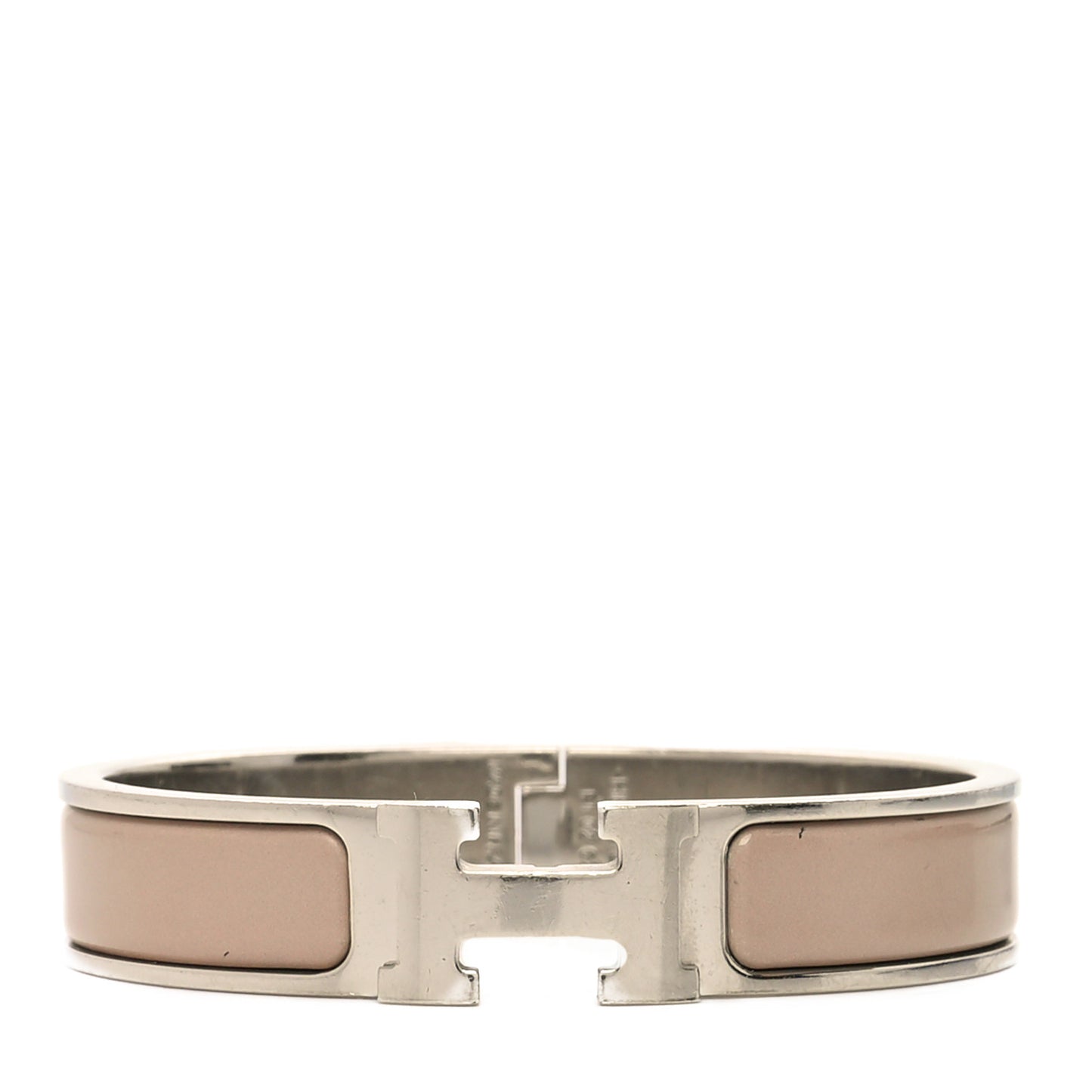 Enamel Narrow Clic Clac H Bracelet PM Marron Glace