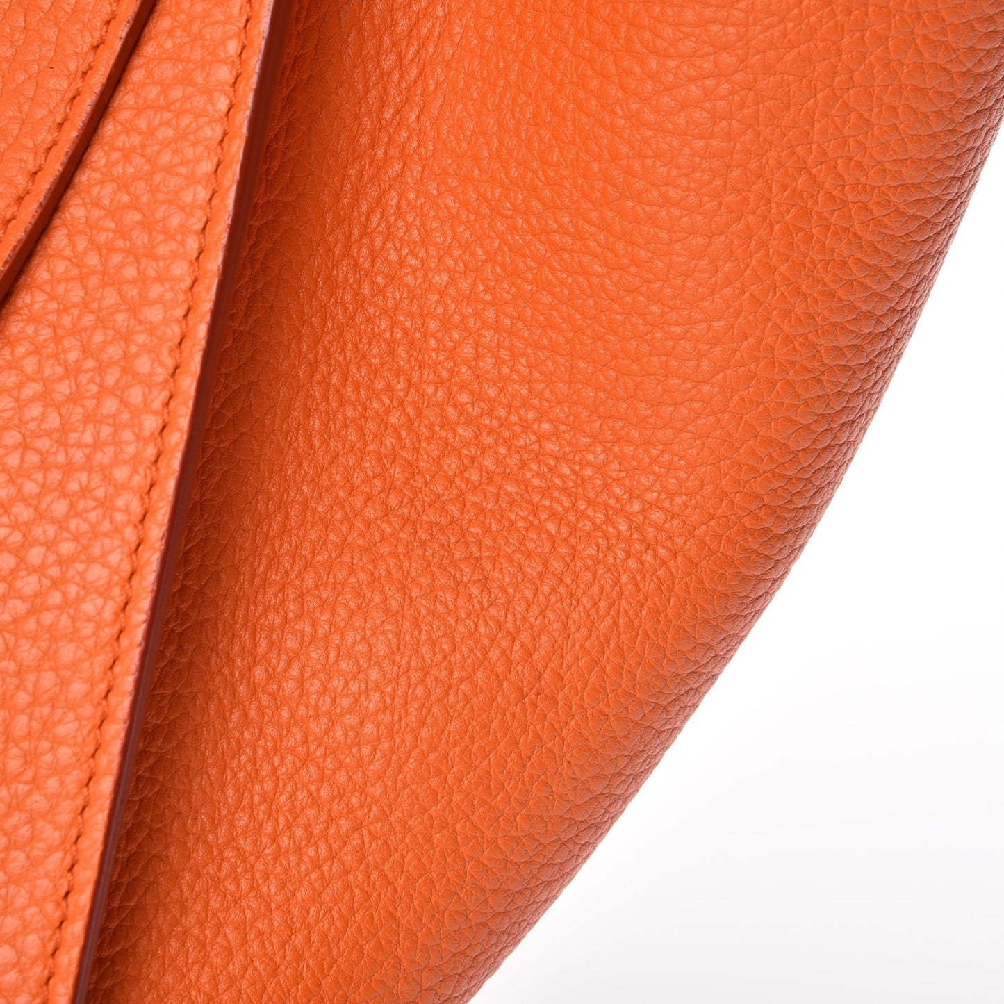 Crisped Calfskin Small Tie Knot Tote Bright Orange