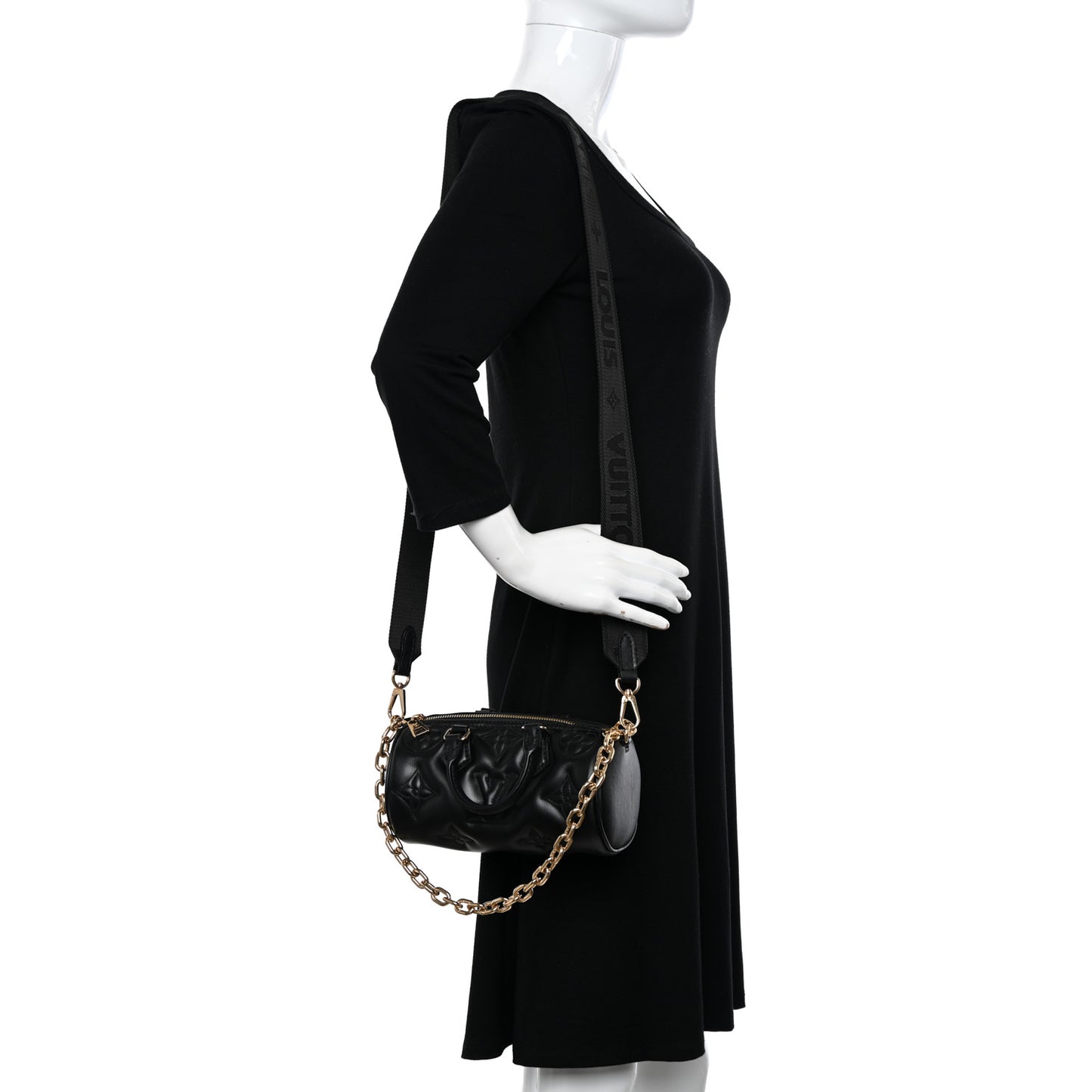Calfskin Bubblegram Papillon BB Black