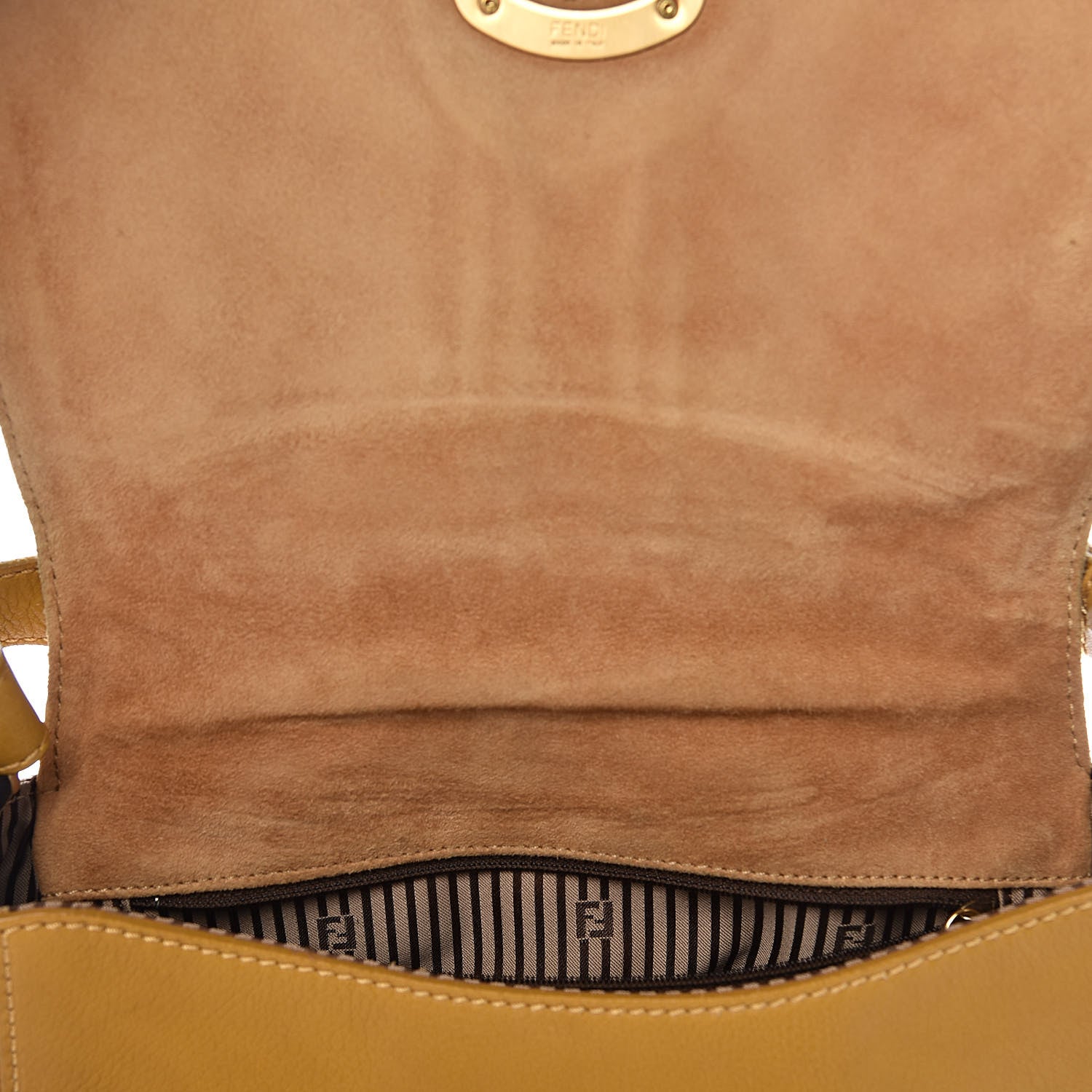 Fendi Calfskin Colorblock Anna Shoulder Bag Yellow White 10 of 13
