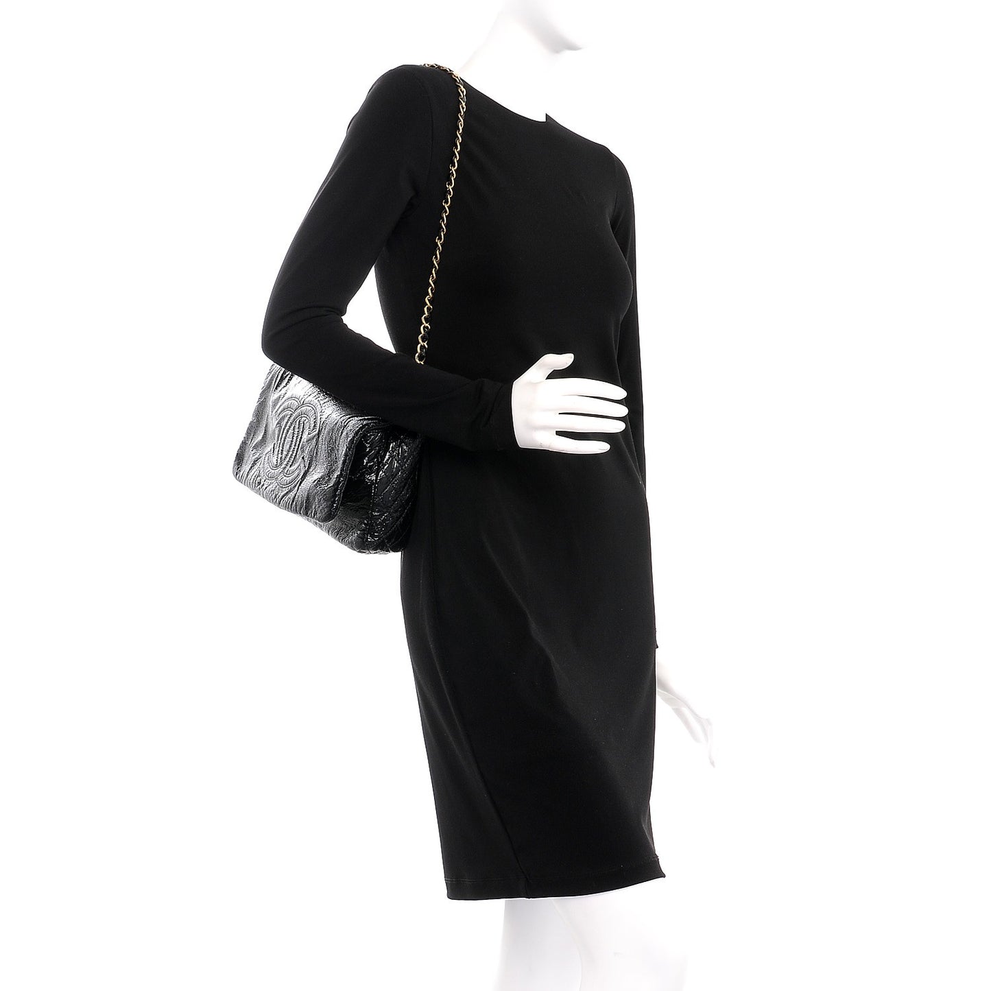 Vinyl Medium Rock and Chain Flap Black
