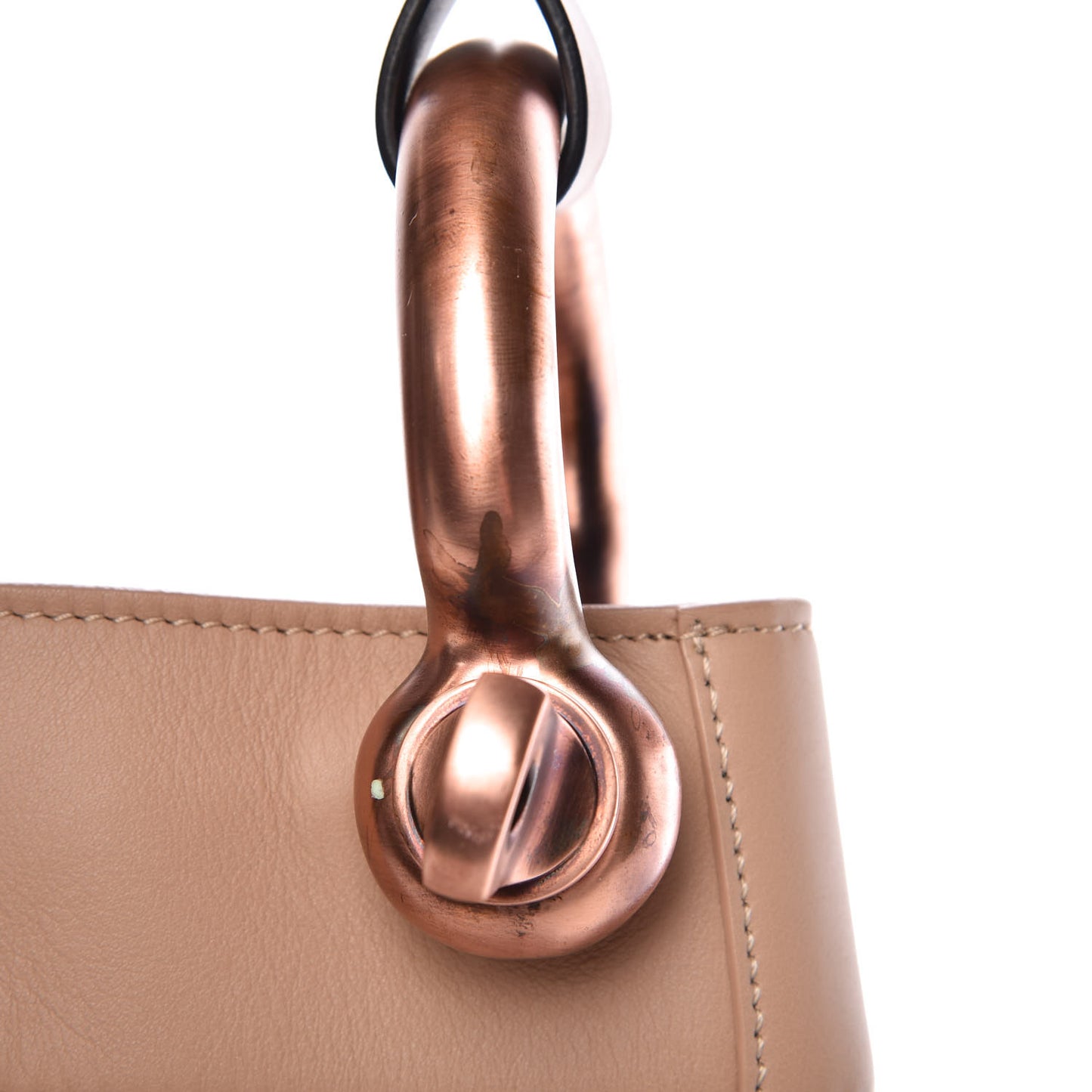 Calfskin Fisherman Hook Drawstring Hobo Bag Blush Nude