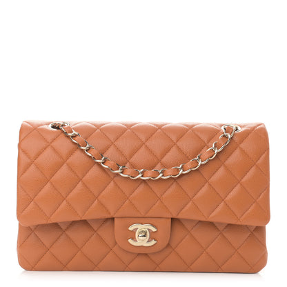 Chanel Caviar Quilted Medium Double Flap Light Brown 1 of 13