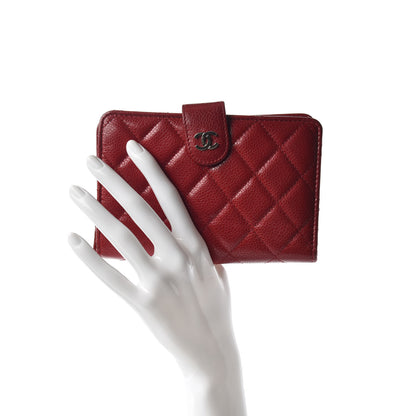 Chanel Caviar Quilted CC French Wallet Red 2 of 9