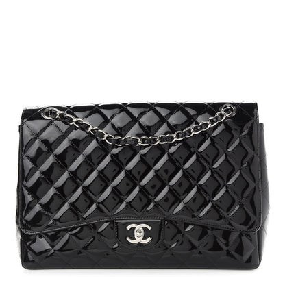 Chanel Patent Quilted Maxi Single Flap Black 1 of 9