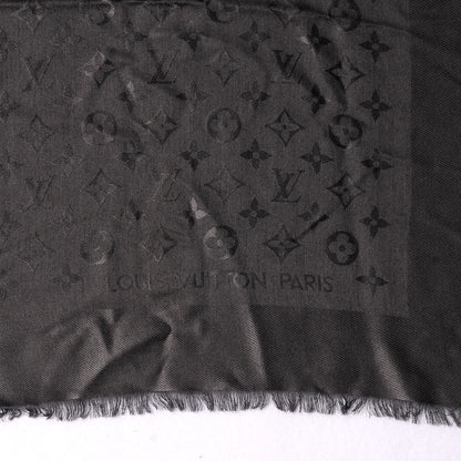 Louis Vuitton Wool Silk Monogram Shawl Anthracite 1 of 4