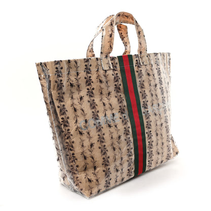 Gucci X COME DE GARCONS Plastic Web Floral Paper Shopper Tote 3 of 11