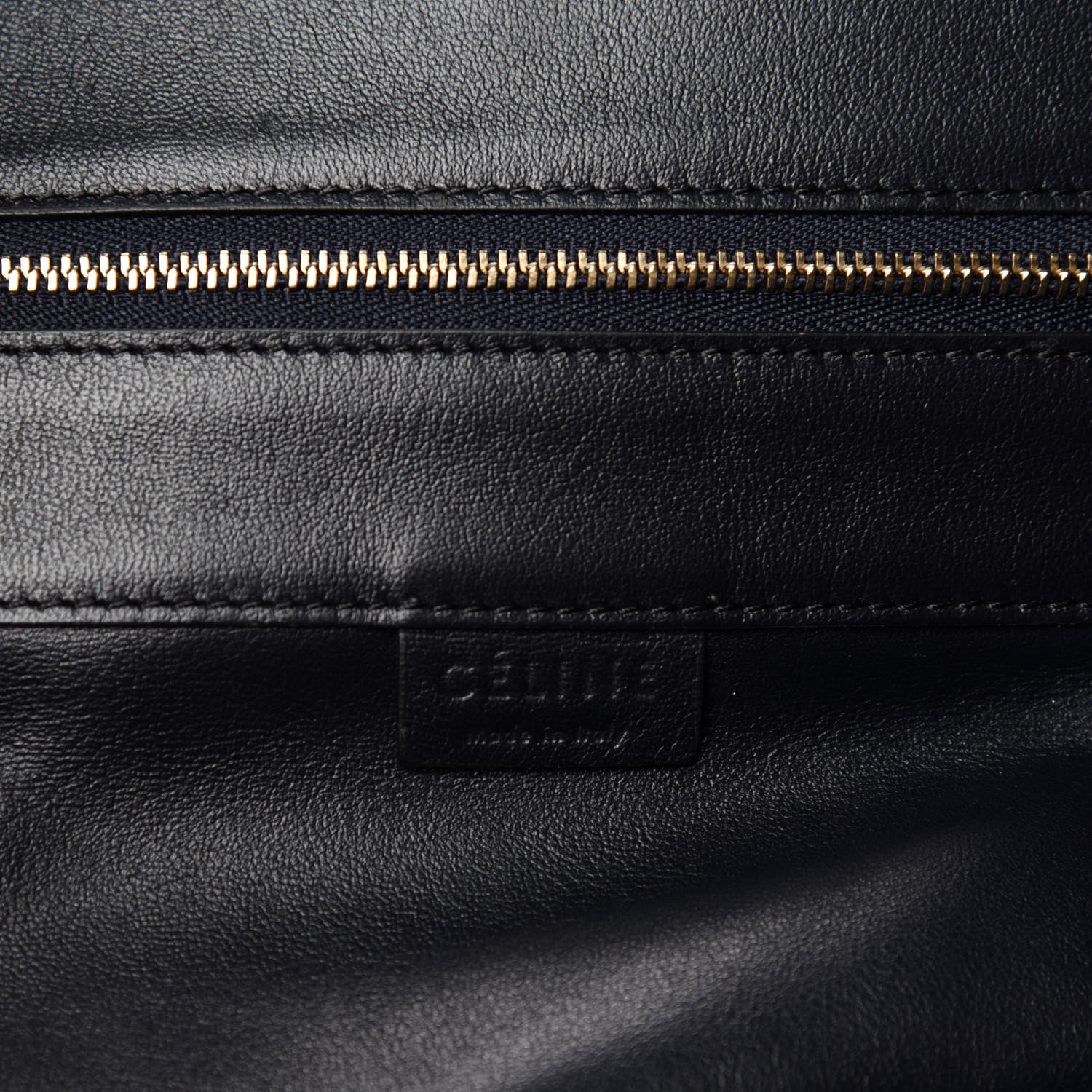 Celine Lambskin Horizontal Cabas Black 9 of 10