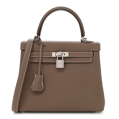 Hermes Togo Kelly Retourne 25 Etoupe 1 of 11